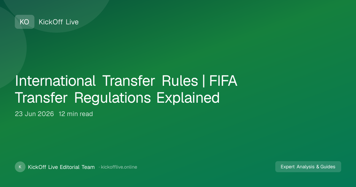 International Transfer Rules | FIFA Transfer Regulations Explained ...